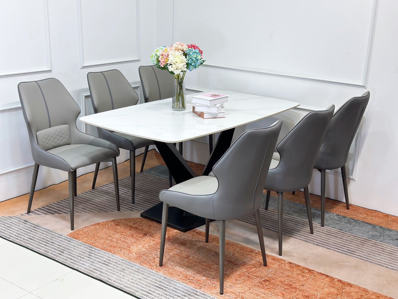 Bộ bàn ghế ăn 6 ghế bàn 80 x 1m6